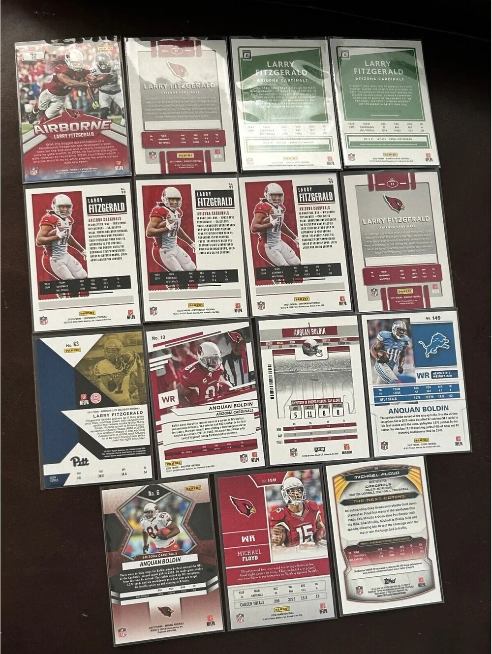 AZ Cardinals Larry Fitzgerald and Anquan Boldin Football Trading Card Collection